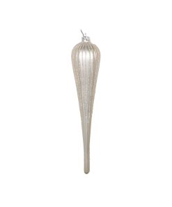 11" Champagne Glitter Drop Orna