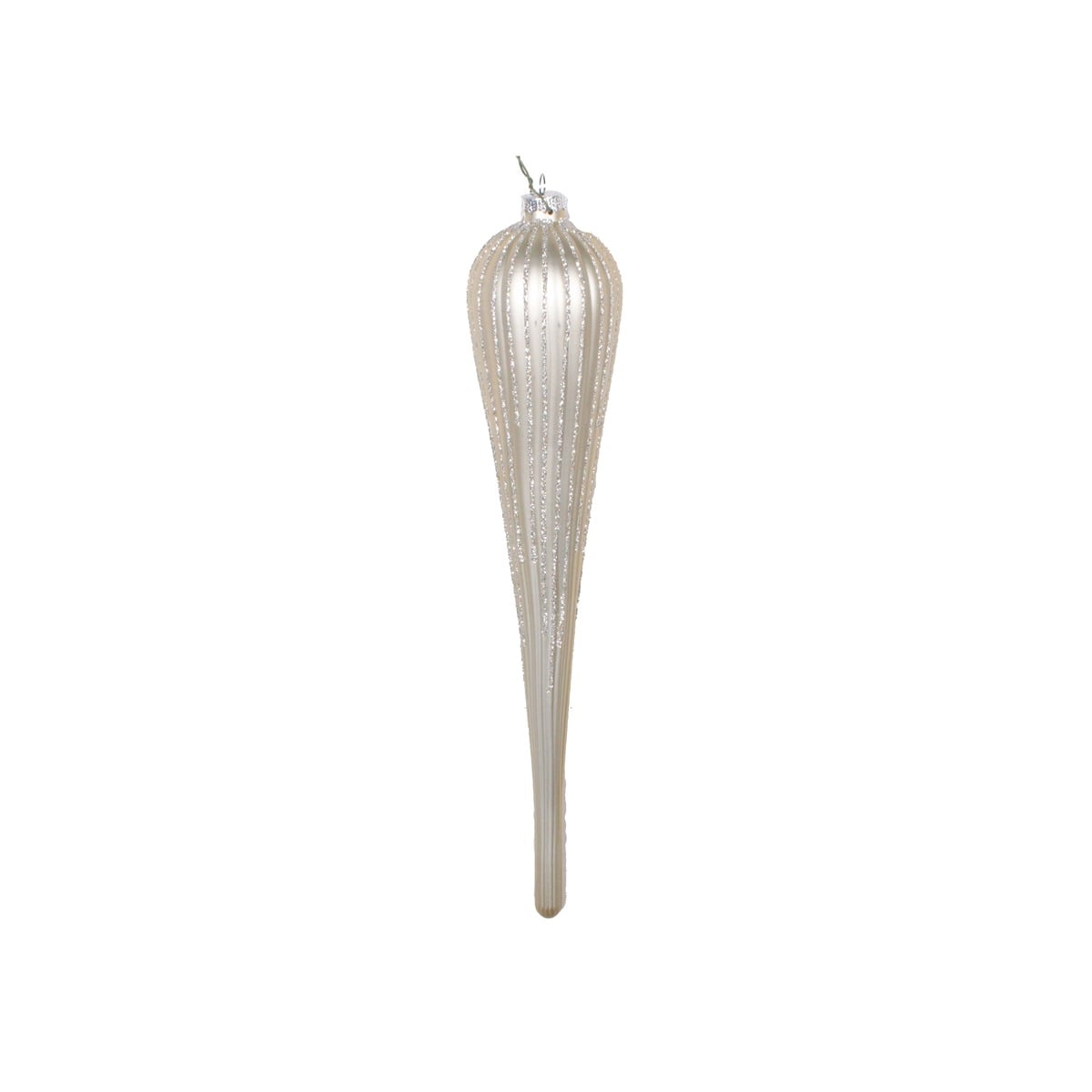 11" Champagne Glitter Drop Orna 11" Champagne Glitter Drop Orna