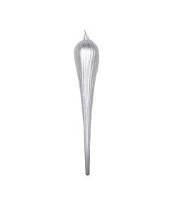 15.75" Silver Glitter Drop Ornament