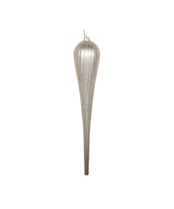 15.75" Champagne Glitter Drop O