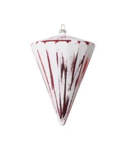 6" Red Brushed Cone Ornament