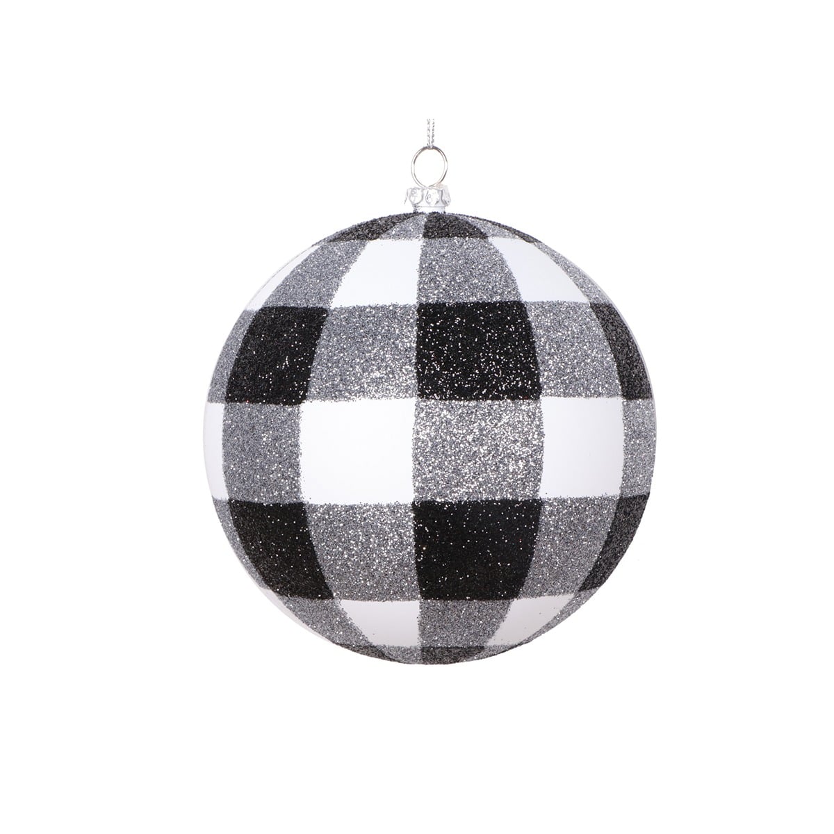 4.7" White Black Plaid Glitter 4.7" White Black Plaid Glitter