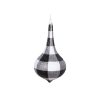 8" White Black Plaid Glitter Dr 20Cm
