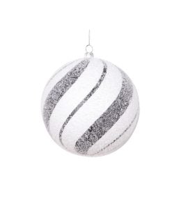 4.7" White Black Swirl Ball