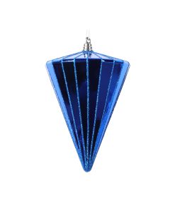 6" Shiny Blue Cone Ornament