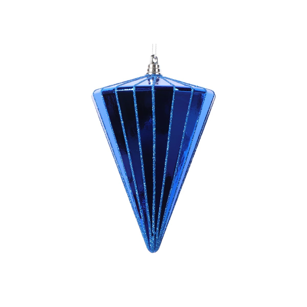 6" Shiny Blue Cone Ornament 6" Shiny Blue Cone Ornament