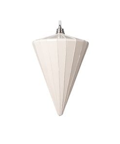 6"Shiny White Cone Ornament