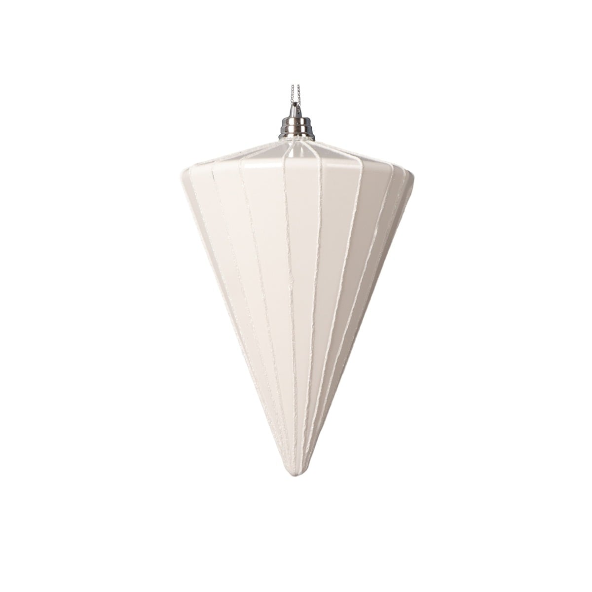 6"Shiny White Cone Ornament 6"Shiny White Cone Ornament