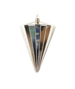 6" Shiny Champagne Cone Ornamen