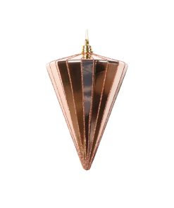 6" Shiny Rose Gold Cone Ornamen