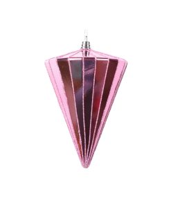 6" Shiny Pink Cone Ornament