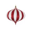 6.3" White/Red Glitter Onion Or 6.3" White/Red Glitter Onion Or