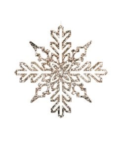 9" Champagne Shiny Snowflake Or