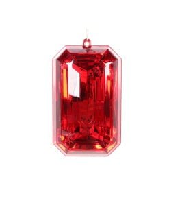 8"Red Rectangle Jewel Glitter  20Cm