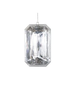 8" Silver Rectngl Jewel Glitter 20Cm