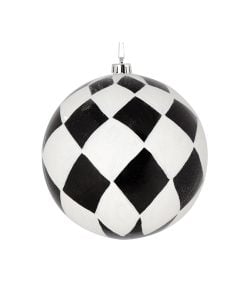 6" Black Ball White Diamond Gli