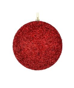 4.75" Red Beaded Ball Drilled