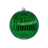 8" Green Shiny Lined Ball Ornam 20Cm 8" Green Shiny Lined Ball Ornam 20Cm