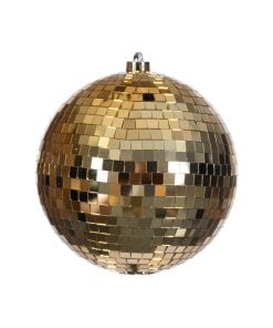 8" Gold Mirror Ball Ornament 20Cm