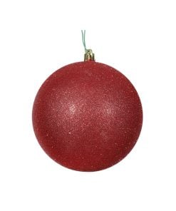 Red Glitter Ball Drilled Ca 25Cm