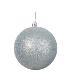 Silver Glitter Ball Drilled 25Cm