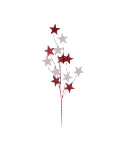 34" Red/White Star Glitr Spray