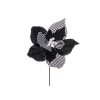 11" Black/White Striped Flower