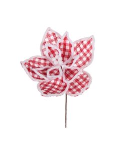 11" Red/Wht Plaid Wht Line Flow