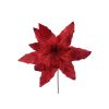14" Red Glitter Poinsettia Stem 14" Red Glitter Poinsettia Stem