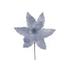 14" Silver Glitter Poinsettia S 14" Silver Glitter Poinsettia S