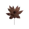 14" Mocha Glitter Poinsettia St 14" Mocha Glitter Poinsettia St