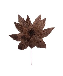 14" Mocha Glitter Poinsettia St