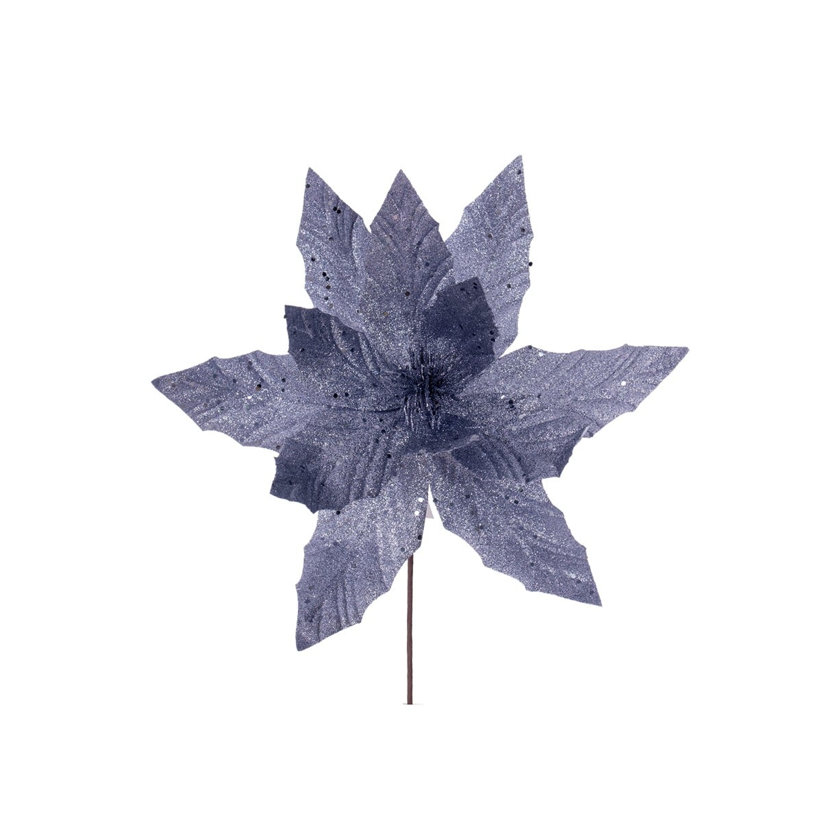 14" Pewter Glitter Poinsettia S 14" Pewter Glitter Poinsettia S