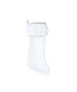 8X19" Plush White Velvet Stocki20Cm