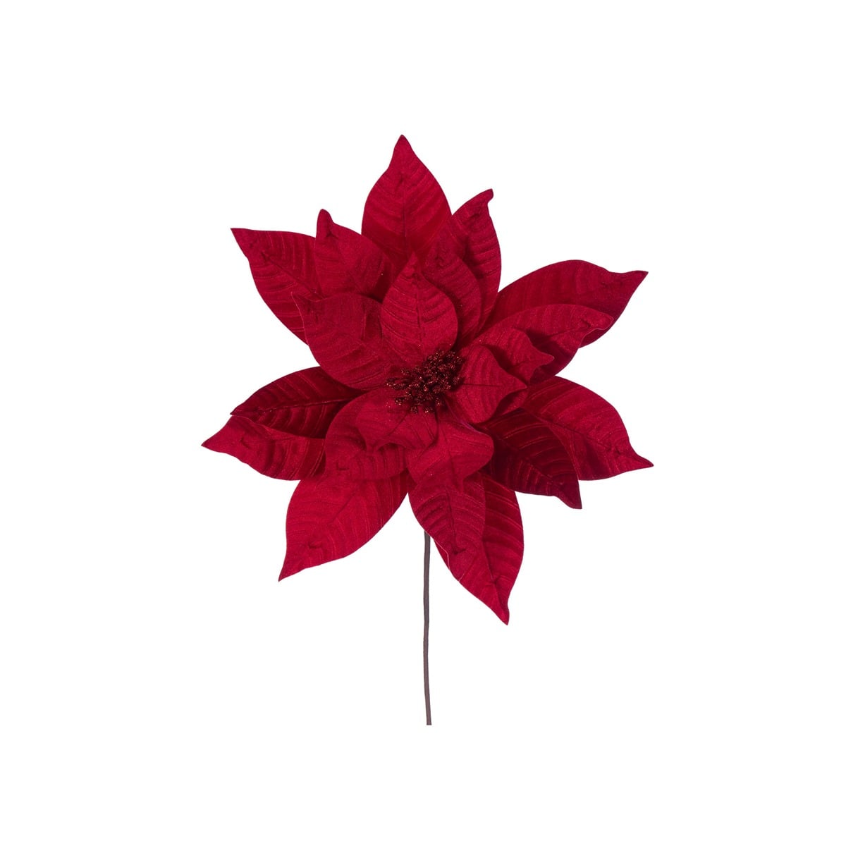 21.5" Red Poinsettia 18 Flower 21.5" Red Poinsettia 18 Flower
