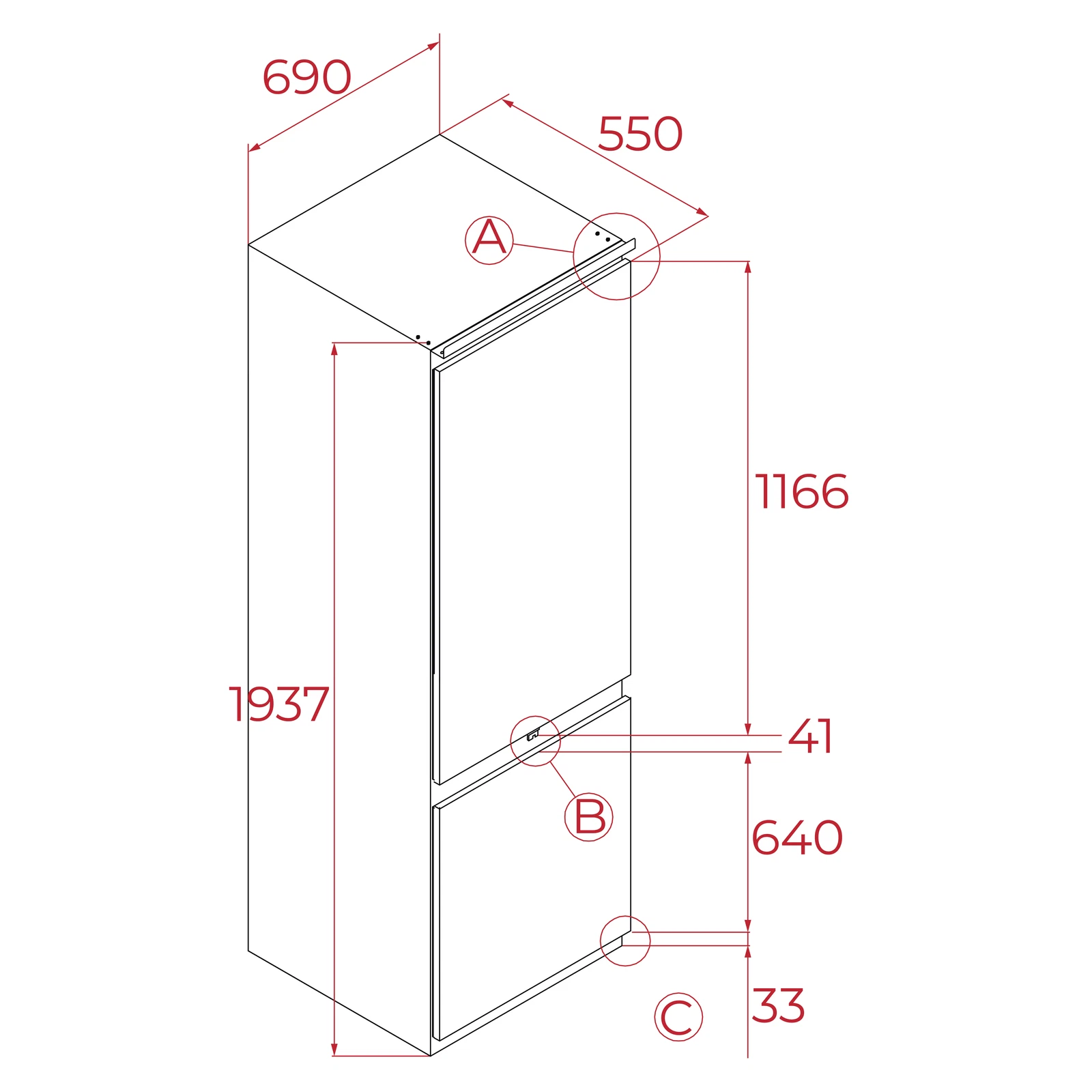 RBF-78780-FI-Drawing-2 Teka Built-In Fridge Combi