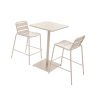 Phuket High Square Table + 2 High Chairs Clay