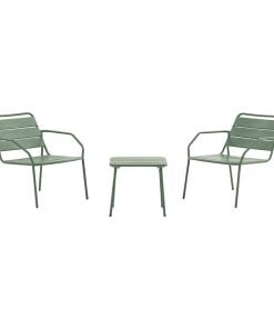 Phuket Square Table + 2  Armchairs Olive
