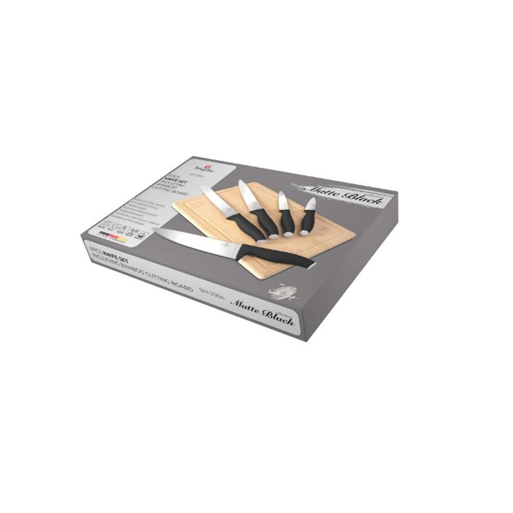 I133170-1 6 Pieces Knife Set With Bamboo Cutting Board