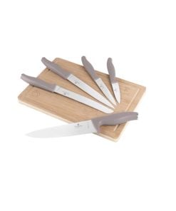 6 Pieces Knife Set With Bamboo Cutting Board