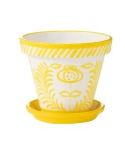 Flowerpot + Plate Granada Ceramic Yellow X-Large