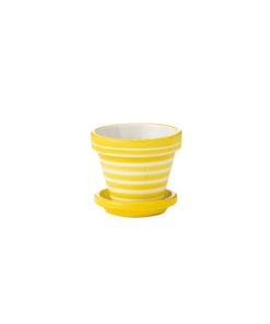 Flowerpot + Plate Granada Ceramic Yellow Extra Small
