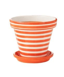 Flowerpot + Plate Granada Ceramic Orange X-Large