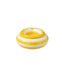 Ashtray Grana Stripes Ceramic Yellow Small