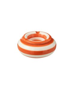 Ashtray Grana Stripes Ceramic Orange Small
