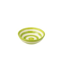 Bowl Granada Stripes Low Ceramic Green Small