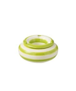 Ashtray Grana Stripes Ceramic Green Small