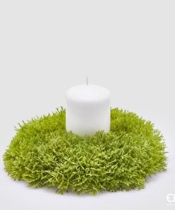 Corona Green Artificial Moss Candle Holder