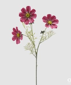 Cosmos Branch With Leaves Pink