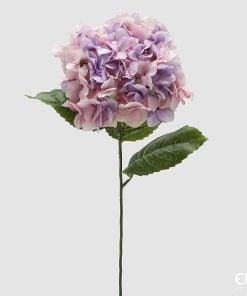 Hydrangea Branch With Leaves Pink